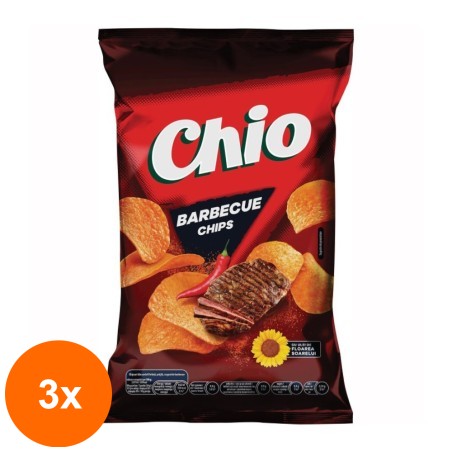 Set 3 x Chipsuri cu Gust de Barbecue Chio, 140 g...