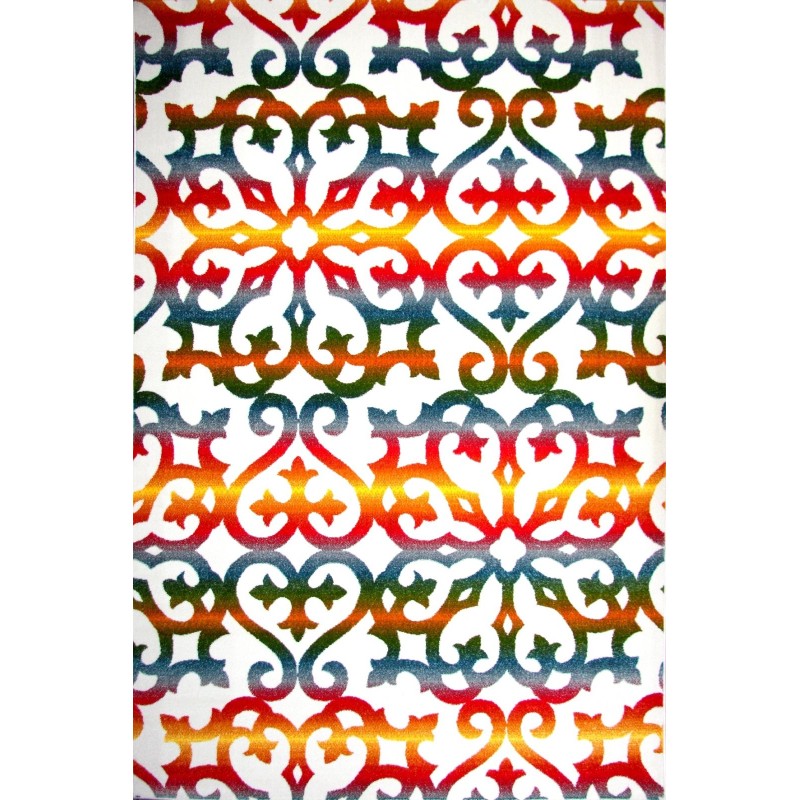 Covor Baroque Alb/Multicolor, 160 cm x 230 cm, Kolibri