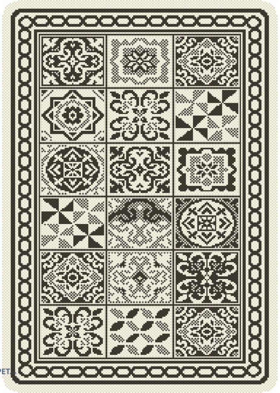 Covor pentru Bucatarie Negru/Bej, Antiderapant, 50 cm x 80 cm, Flex 19632-08