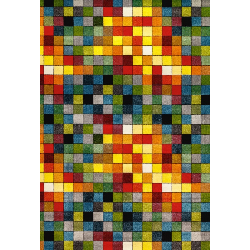 Covor pentru Copii Multicolor, Model Patratele, 120 cm x 170 cm, 11161-130