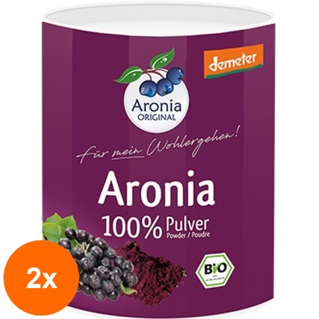 Set 2 x Pulbere Bio din Aronia, 100 g + Retete Aronia Original...