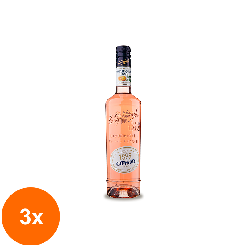 Set 3 x Lichior Grepfrut, Pink Grapefruit Giffard 16% Alcool, 0.7l