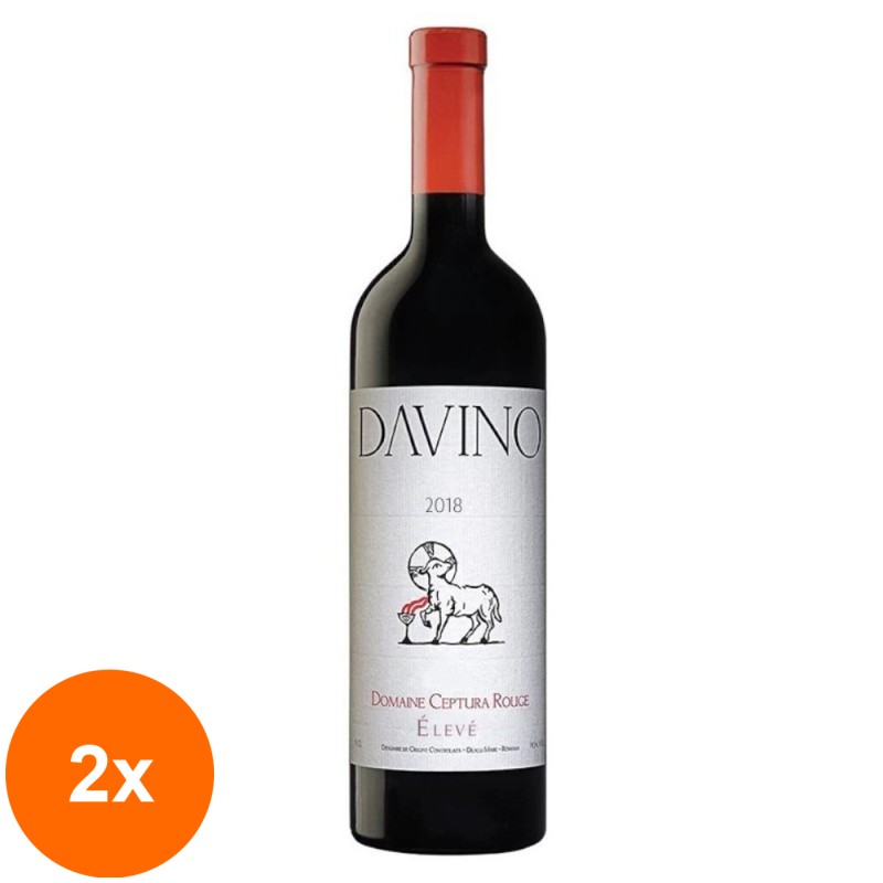 Set 2 x Vin Domaine Ceptura Rouge Davino, Rosu Sec 0.75 l