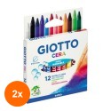 Set 2 x 12 Creioane Cerate Giotto