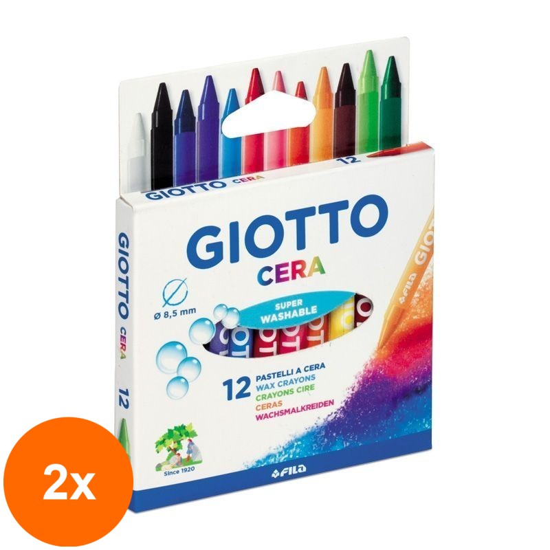 Set 2 x 12 Creioane Cerate Giotto