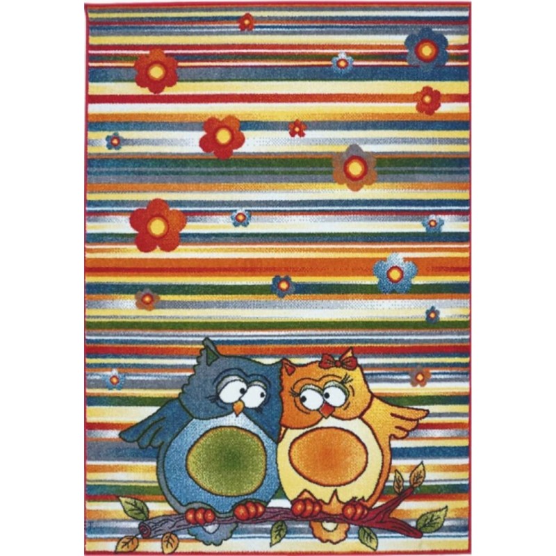 Covor pentru Copii, 120 x 170 cm, Multicolor, Bufnite, Kolibri 11182