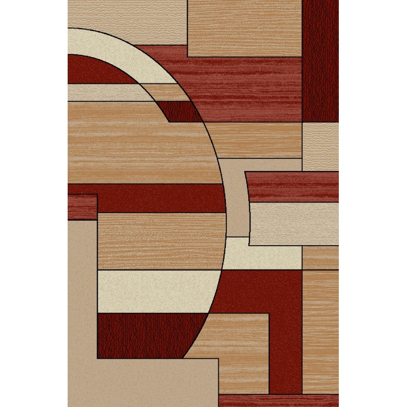 Covor Dreptunghiular, 80 x 150 cm, Crem / Rosu, Lotos 538/825