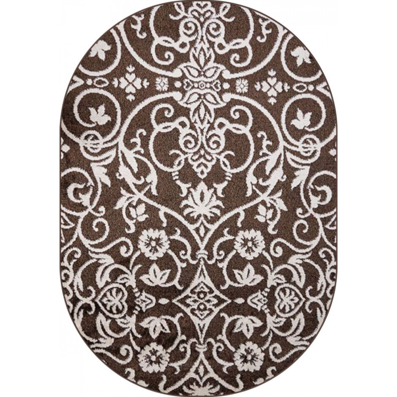 Covor Oval, 60 x 110 cm, Crem / Maro, Cappuccino Model Ramuri 16026