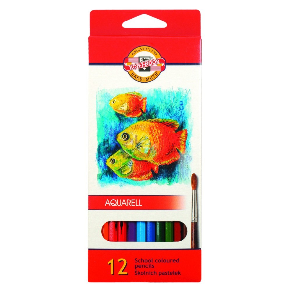 Set 2 x Creioane Colorate Aquarell, Colectie Pesti, 12 Culori