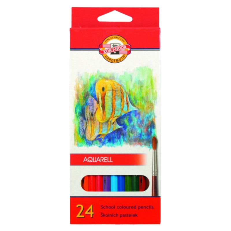 Creioane Colorate Aquarell, Colectie Pesti, 24 Culori