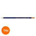 Set 14 x Creion Grafit HB cu Guma, Albastru, Koh-I-Noor