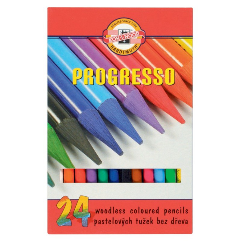 Creioane Colorate fara Lemn, Progresso, 24 Culori