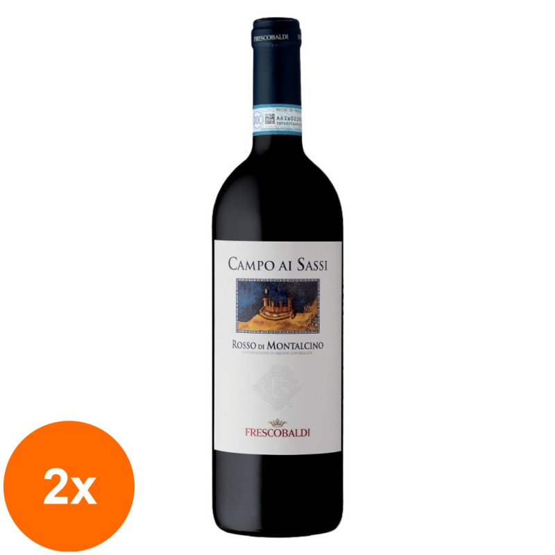Set 2 x Vin Rosu Campo Ai Sassi Di Montalcino DOC Frescobaldi Tenuta Castelgiocondo Italia 13% Alcool, 0.75 l
