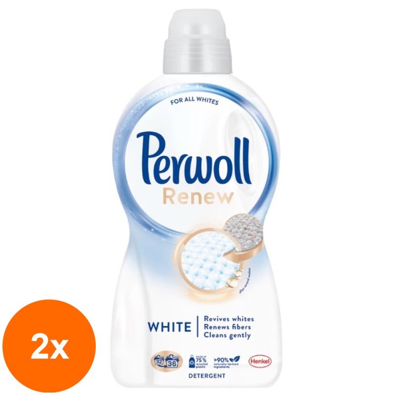 Set 2 x Detergent de Rufe Lichid Perwoll Renew White, 36 Spalari, 1.98 l