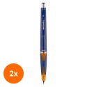 Set 2 x Creion Mecanic, 0.7 mm, Albastru cu Portocaliu, Swell Office