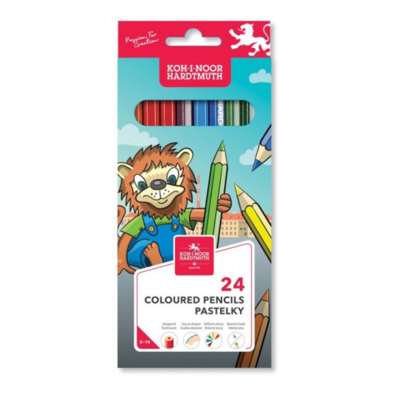 Creioane Colorate, Colectia Leu, 24 Culori