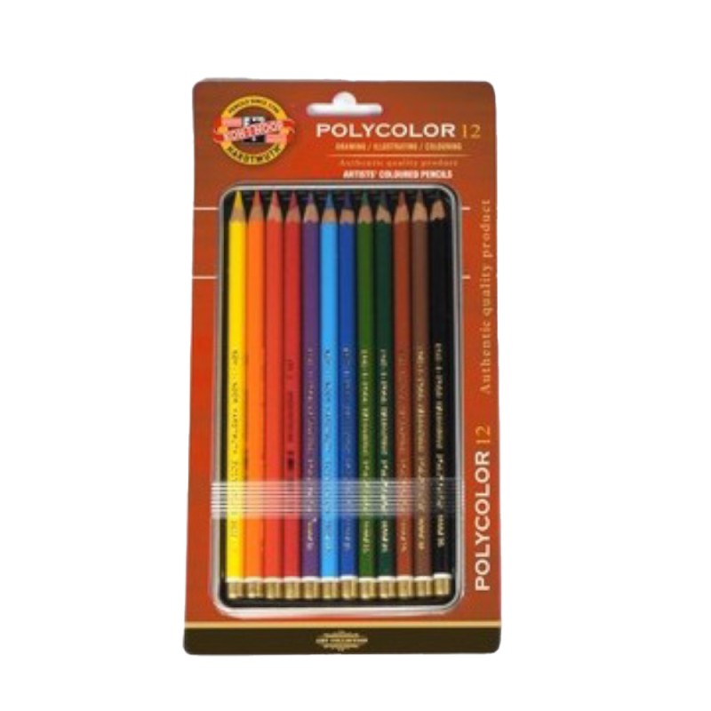 Creioane Colorate Polycolor, Blister, 12 Culori