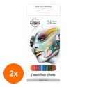 Set 2 x Creioane Colorate, 2.8 x 7 x 175 mm, 24 Culori, Koh-I-Noor Colectia Fantasy
