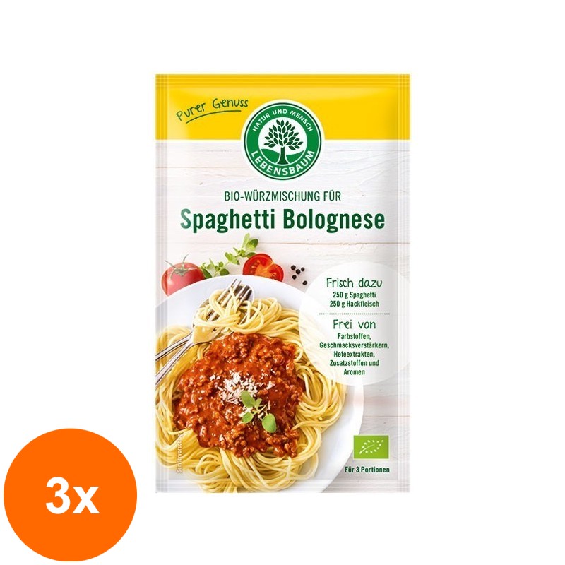 Set 3 x Amestec Bio de Condimente pentru Spaghetti Bolognese, 35 g Lebensbaum