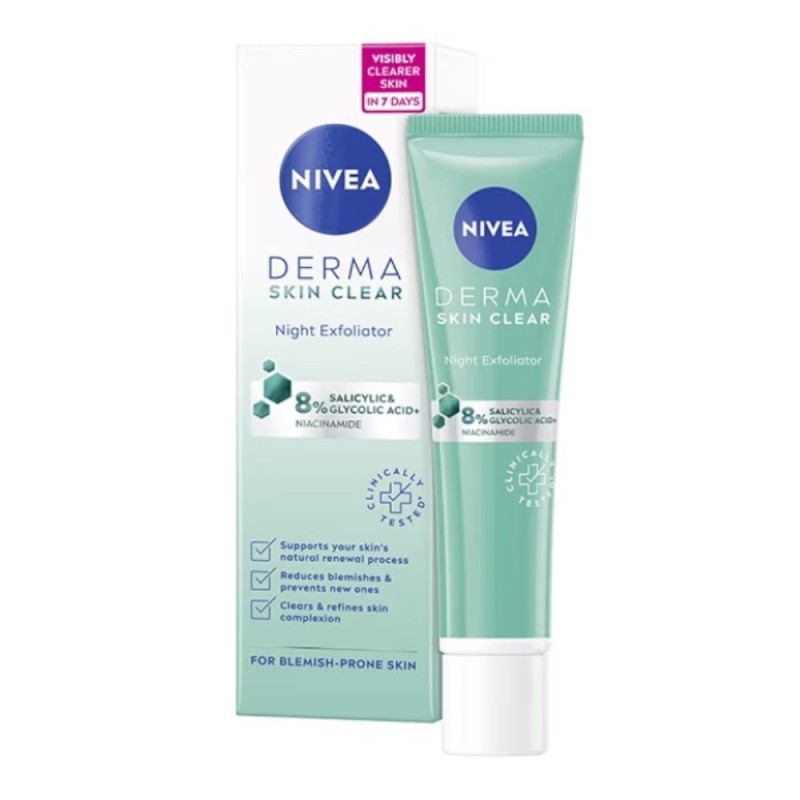 Crema Exfolianta de Noapte Nivea Derma Skin Clear, 40 ml