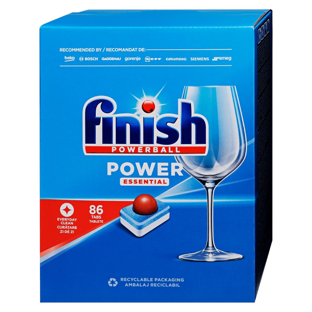 Detergent Capsule pentru Masina de Spalat Vase Finish Power Essential, 86 Tablete
