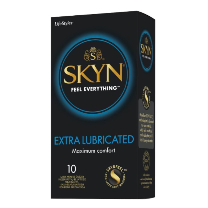 Prezervative LifeStyles Skyn Extra Lubricated, 10 Bucati
