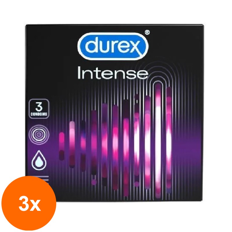 Set 3 x 3 Prezervative Durex Intense Orgasmic