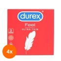 Set 4 x 3 Prezervative Durex Feel Thin