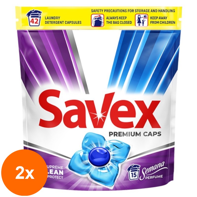 Set 2 x Detergent Capsule Savex Semana Perfume, 42 Capsule