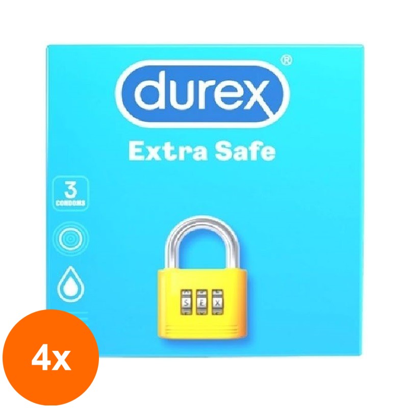 Set 4 x 3 Prezervative Durex Extra Safe