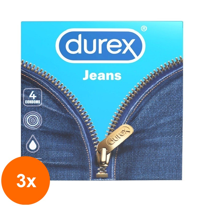 Set 3 x 4 Prezervative Durex Jeans