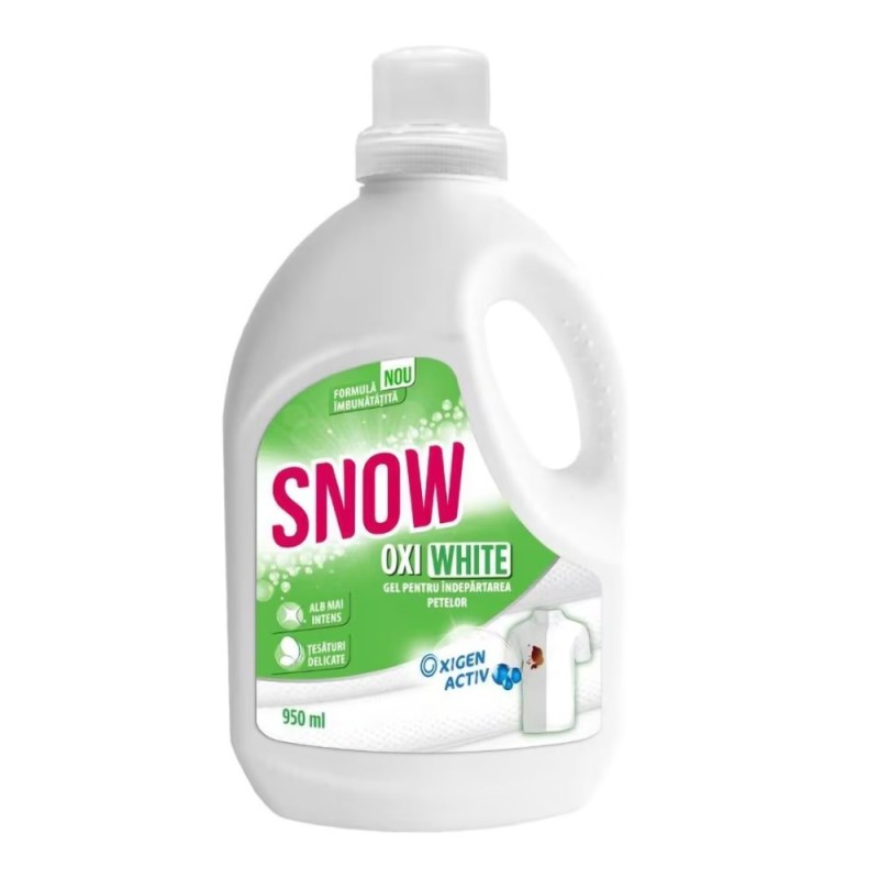 Solutie pentru Indepartarea Petelor Snow Oxi White Gel, 950 ml