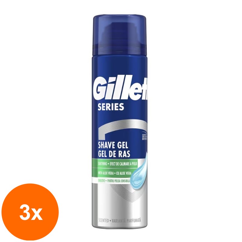 Set 3 x Gel de Ras Gillette Series Sensitive, 200 ml