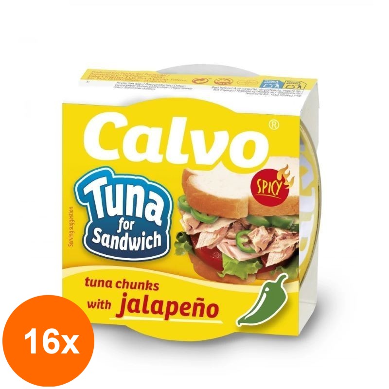 Set 16 x Ton pentru Sandvis cu Jalapeno Calvo, 142 g