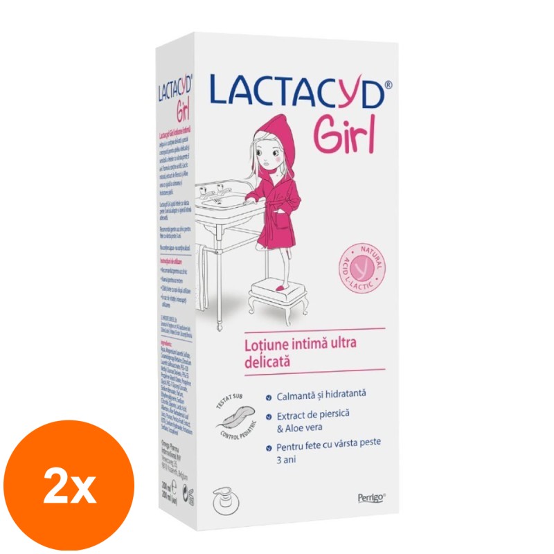 Set 2 x Lotiune Intima Ultra Delicata pentru Fete Lactacyd Girl, 200 ml