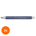 Set 2 x Creion Mecanic Metalic cu Ascutitoare, 5.6 mm, Albastru, Koh-I-Noor
