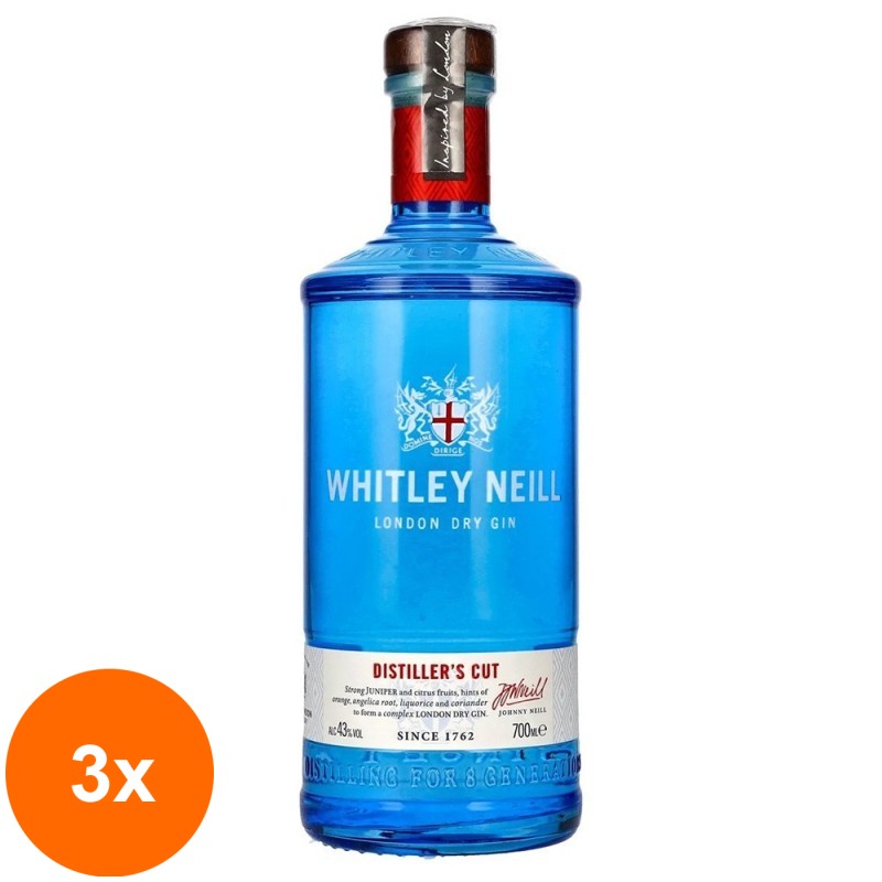 Set 3 x Gin Distillers Cut Whitley Neill 43% Alcool, 0.7 l