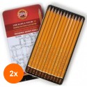 Set 2 x Creioane Grafit, Tip Tehnic, Colectie HB - 10H