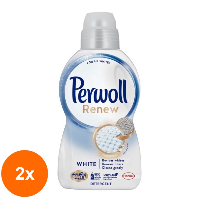 Set 2 x Detergent de Rufe Lichid Perwoll Renew White, 990 ml