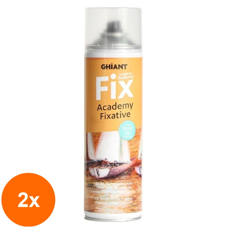 Set 2 x Spray fixativ Academy Ghiant, 500 ml