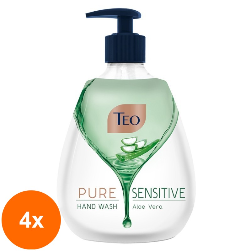 Set 4 x Sapun Lichid Teo Pure Sensitive Aloe Vera, 400 ml