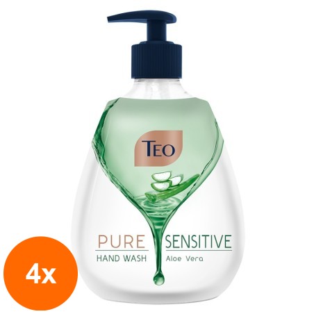 Set 4 x Sapun Lichid Teo Pure Sensitive Aloe Vera, 400 ml...