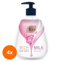 Set 4 x Sapun Lichid Teo Rich Milk Soft Care, 400 ml
