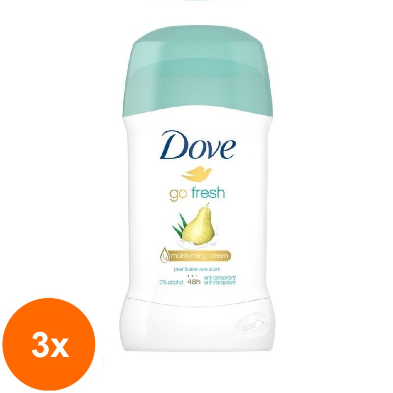 Set 3 x Deodorant Antiperspirant Stick Dove Para si Aloe Vera, 40 ml