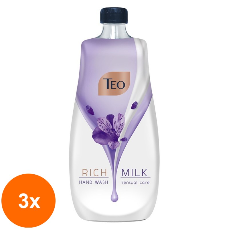 Set 3 x Rezerva Sapun Lichid Teo Rich Milk Sensual Care, 800 ml