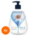 Set 4 x Sapun Lichid Teo Rich Milk Delicate Care, 400 ml