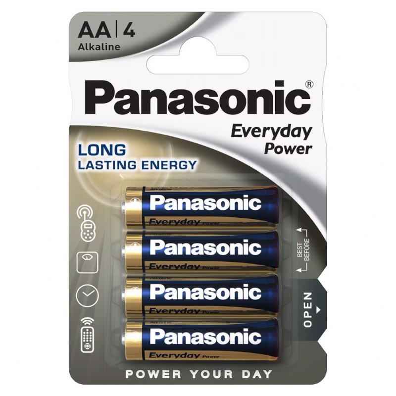 Baterii Panasonic Alkaline Power Lasting Energy LR6/AA, Blister 4 Bucati