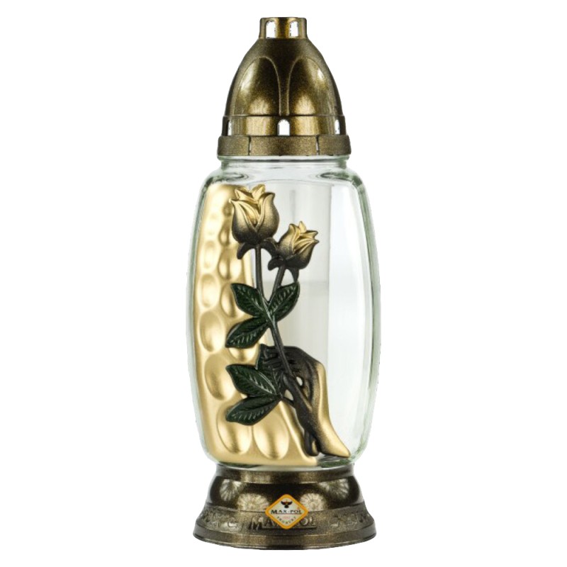 Candela din Sticla cu Trandafiri, 42 Ore, 926-TR