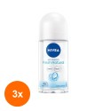 Set 3 x Deodorant Roll-On Fresh Natural Nivea Deo, 50 ml