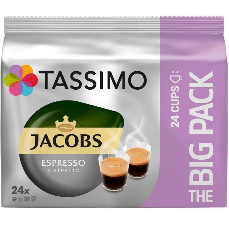 Cafea Capusle Jacobs Tassimo Caffe Espresso Ristretto, 24 Capsule x 8 g
